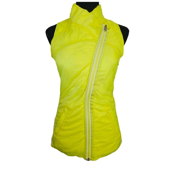 Lululemon Bright Yellow Asymmetrical Zip Vest - Picture 2 of 5